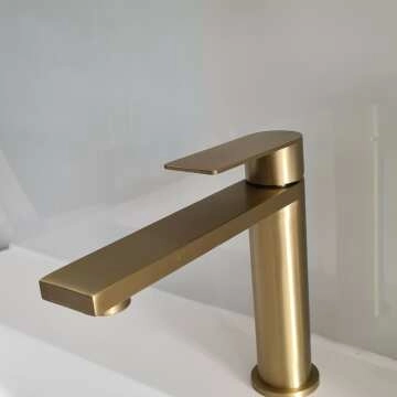 Tees Brushed Brass Basin Mixer Tap