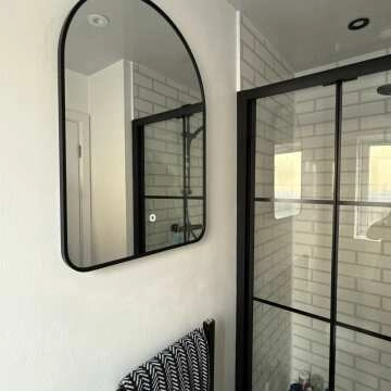 Cassie Black Framed Arched Backlit llluminated LED Mirror 700x500mm