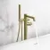 Ennis Brushed Brass Freestanding Bath Shower Mixer Tap with Knurled Detailing