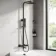 Skye Square Matt Black Thermostatic Bath Filler Shower Set