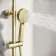 Brushed Brass Round Thermostatic Shower