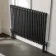Athens Matt Black Double Column Horizontal Traditional Radiator 750x1010mm