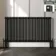 Athens Matt Black Double Column Horizontal Traditional Radiator 750x1415mm