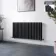 Marbella Matt Black Double Oval Panel Radiator 600x1200mm