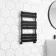 Santorini Matt Black Flat Panel Heated Towel Rail 800x450mm