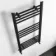Barcelona Matt Black Straight Heated Towel Rail 1000x500mm