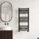 Naples Premium Matt Black Straight Heated Towel Rail 1000x450mm