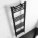 Barcelona Matt Black Straight Heated Towel Rail 1400x400mm