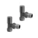 Anthracite Angled Manual Radiator Valves (Pair) Standard 15mm