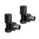 Matt Black Angled Manual Radiator Valves (Pair) Standard 15mm