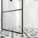 Munich Matt Black Grid Easy Clean 8mm Wet Room Shower Glass Panel 700mm