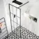 Munich Matt Black Grid Easy Clean 8mm Wet Room Shower Glass Panel 800mm