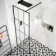 Munich Matt Black Grid Easy Clean 8mm Wet Room Shower Glass Panel 900mm
