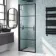Toulon Matt Black Grid Easy Clean 6mm Pivot Shower Door 700mm