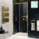 Hamburg Brushed Brass Easy Clean 8mm Sliding Shower Door 1000mm - Easy Fix Feature