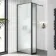 Munich Fluted Effect Matt Black Framed Easy Clean 8mm Pivotal Wet Room Shower Glass Return Panel 250mm
