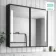 Mia Battery Operated Black Framed Illuminated LED Mirror Cabinet 710x800mm