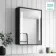 Mia Battery Operated Black Framed Illuminated LED Mirror Cabinet 610x450mm