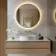 Delilah Brushed Brass Round Backlit LED Mirror With BLUETOOTH Speaker 800mm