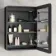 Aurora Matt Black Illuminated LED Mirror Cabinet 600x450mm