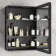 Aurora Battery Operated Matt Black Illuminated LED Mirror Cabinet 700x500mm