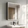 Esme Battery Operated Matt Black Illuminated LED Mirror Cabinet 700x600mm