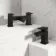 Lea Matt Black Basin & Bath Mixer Tap Set