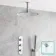 Ballina Premium Ceiling Chrome Round Thermostatic Bath Filler Shower Set - 300mm Head & Hand Shower