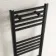 Naples Electric Premium Matt Black Straight Heated Towel Rail 1600x450mm