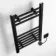 Barcelona Electric Matt Black Straight Heated Towel Rail 650x400mm