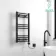 Barcelona Electric Matt Black Straight Heated Towel Rail 800x400mm