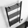 Barcelona Electric Matt Black Straight Heated Towel Rail 1200x600mm