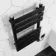 Santorini Electric Matt Black Flat Panel Heated Towel Rail 650x400mm
