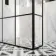 Munich Matt Black Grid 8mm Wet Room Shower Glass 1400mm & 250mm Return Panel