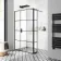 Munich Matt Black Grid 8mm Wet Room Shower Glass 1200mm & 250mm Pivotal Return Panel