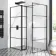 Munich Matt Black Grid 8mm Walk In Shower Enclosure 900mm & 900mm Glass with Pivotal Return Panel