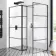 Munich Matt Black Grid 8mm Walk In Shower Enclosure 1000mm & 900mm Glass with Pivotal Return Panel