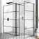 Munich Matt Black Grid 8mm Walk In Shower Enclosure 1400mm & 900mm Glass with Pivotal Return Panel