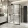 Helsinki Matt Black Premium Easy Clean 8mm Hinged Shower Enclosure 1400x900mm