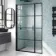 Toulon Matt Black Easy Clean 6mm Pivot Shower Door 1200mm