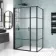 Toulon Matt Black Grid Easy Clean 6mm Pivot Shower Enclosure 1200x800mm