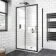 London Matt Black 6mm Sliding Shower Enclosure 1000x700mm