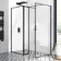 Munich Matt Black Framed 8mm Walk In Shower Enclosure 900mm & 900mm Glass with Pivotal Return Panel