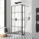 Munich Matt Black Grid 8mm Wet Room Shower Glass 1100mm & 250mm Pivotal Return Panel