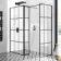 Munich Matt Black Grid 8mm Walk In Shower Enclosure 1100mm & 700mm Glass with Pivotal Return Panel