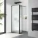 Munich Fluted Effect Matt Black Framed 8mm Wet Room Shower Glass 700mm & 250mm Pivotal Return Panel