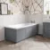 Traditional Fog Grey Wooden Bath Panel Pack 1700x680mm