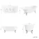 Harrow 1700mm Back To Wall Roll Top Bath - Chrome Ball Feet