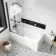 Stafford 1500x700 Shower Bath & 4mm Matt Black Screen with Rail