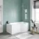 P Shaped 1500 Shower Bath with Front Panel & 4mm Screen - Right Handed